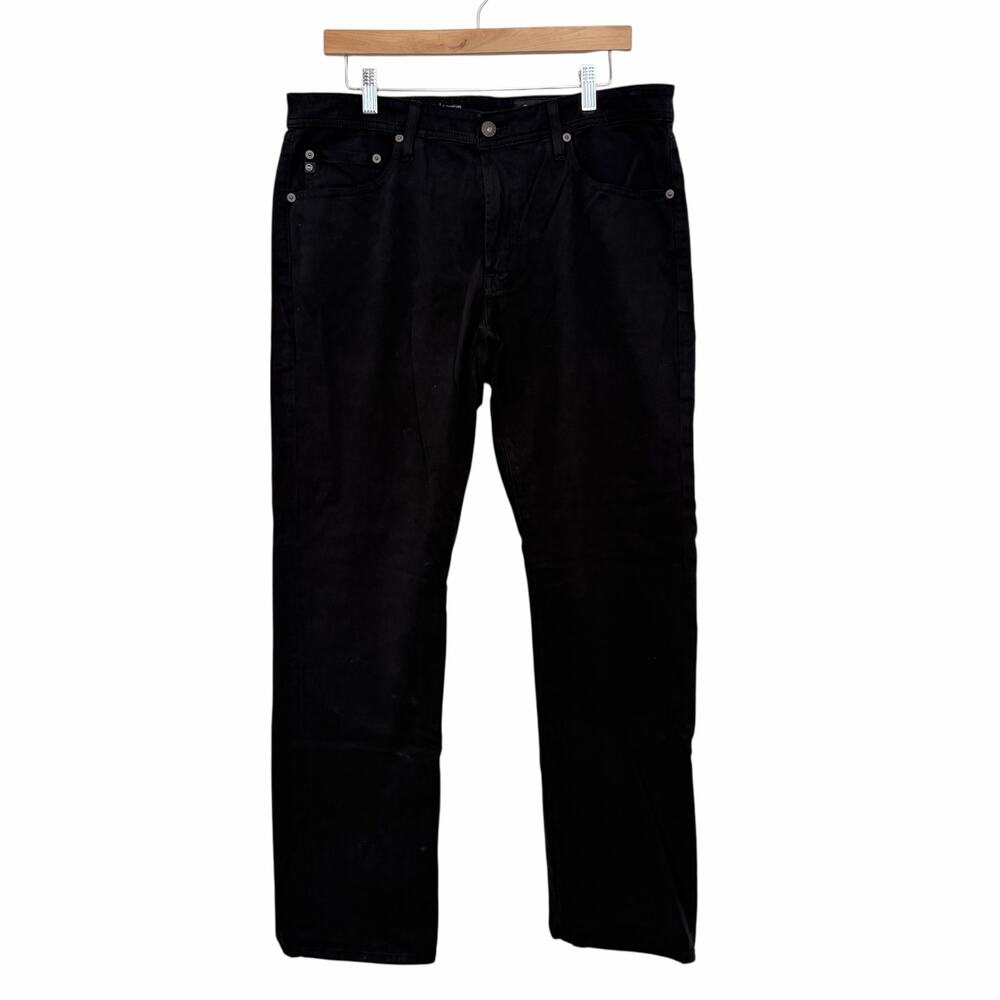 AG Adriano Goldschmied Graduate Tailored Leg Black Jeans Sz 34x32